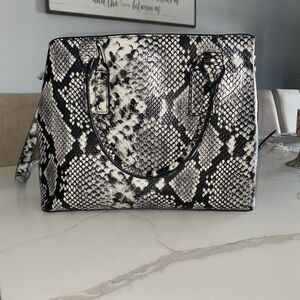 Aldo Faux Snake Skin Handbag with Pink Accents